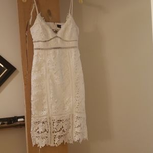 Revolve -Bardot white lace dress